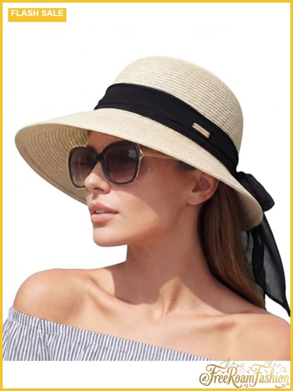 Packable Floppy Sun Hat Women Wide Brim Foldable Beach Travel